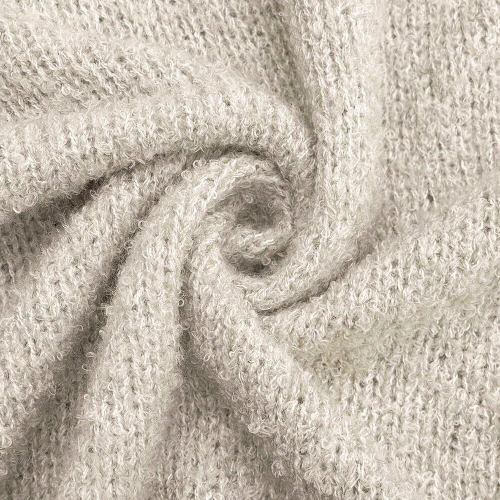 Khaki Casual Women's Plus Size Knitted Pullover Sweater - Picture 6 of 7